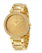 Michael Kors Women Parker Gold S/Steel Watch Crystal Gold Pearl Dial 39mm MK6425
