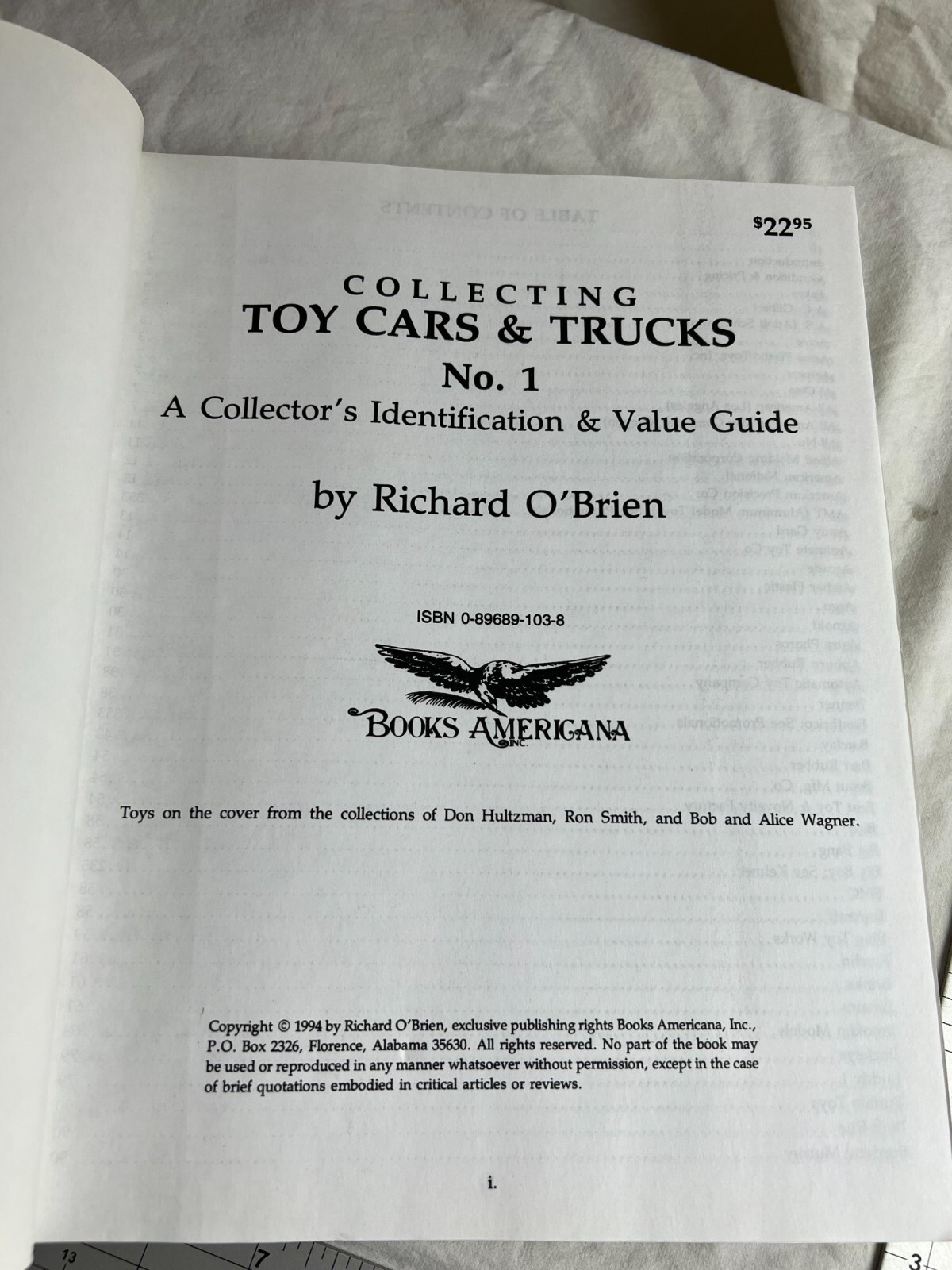 SET OF 2 paperback BOOKS Collecting Toy Cars & Trucks by Richard O