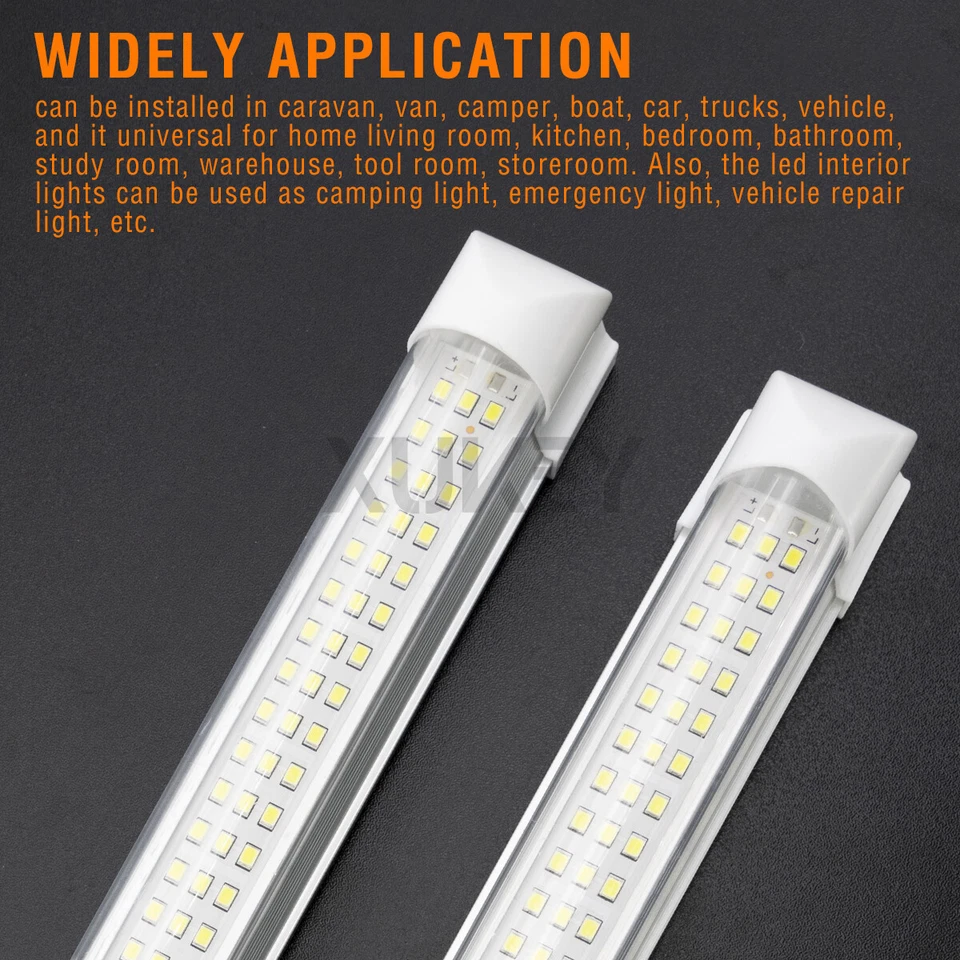 X4 108 LED Luz Interior Tira Bar Coche Furgoneta Autocaravana Interruptor ENCENDIDO/APAGADO 12V Barco Foto 4 de 4