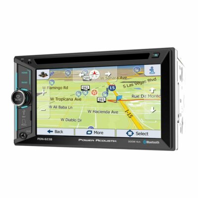 Power Acoustik PDN-623B 6.2'' Double-Din CD/DVD Bluetooth GPS Navigation USB AUX