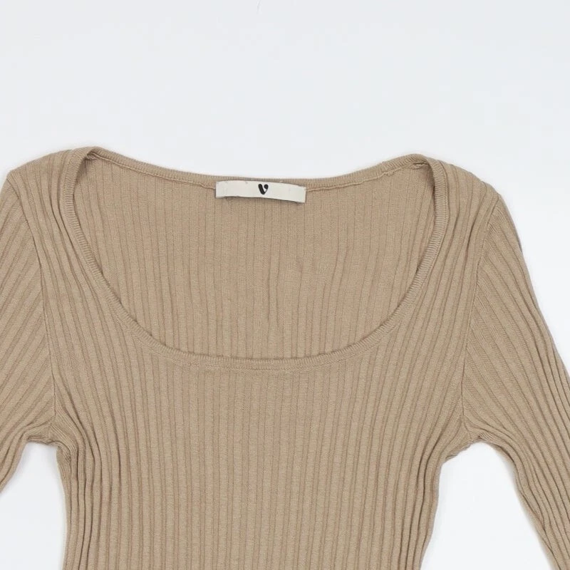 Very Womens Beige Viscose Blend Jumper Size 12 - Image 4 of 4