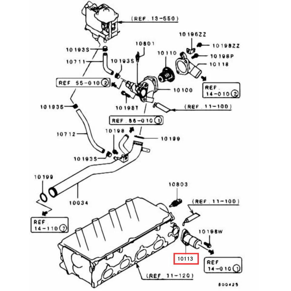 MITSUBISHI Genuine Water Outlet MD326766 for  Eclipse Galant Outlander 2.4L Foto 2 de 4