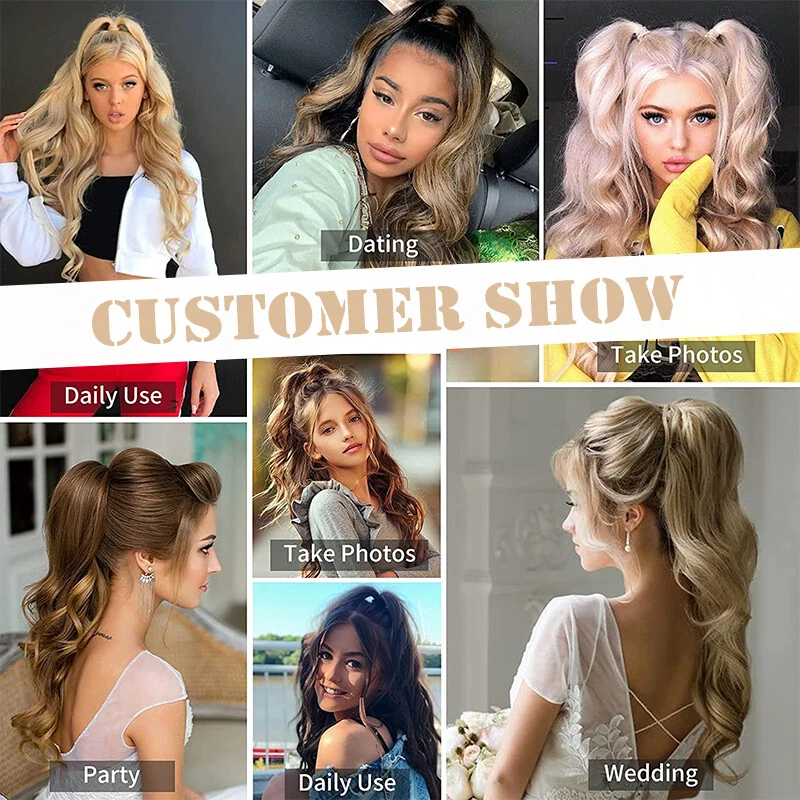 US Real As Human Thick Drawstring Ponytail Clip In Hair Extension Wavy Pony Tail - Image 3 of 4