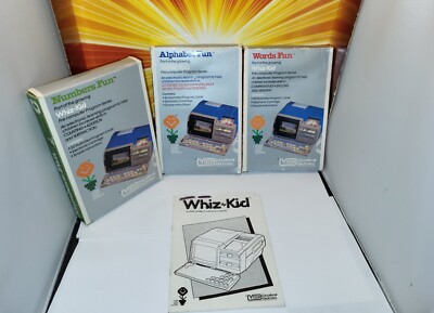 Vintage 1986 Vtech Whiz-kid Pre Computer Video Game Lot Cards and Cartridges 