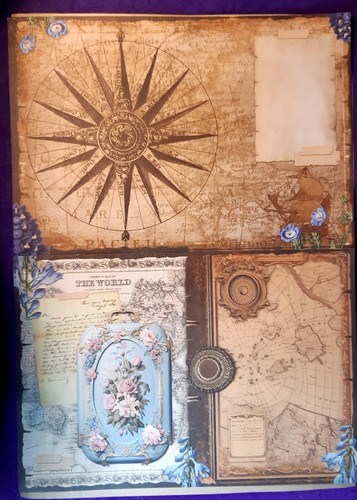 Travel and Maps Material, Vintage Paper for Scrapbooking and stickers - Picture 4 of 12