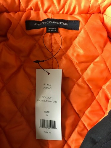 French Connection Carmen Parka Long Sleeve Hooded Coat Blue Size 8 - Picture 6 of 9