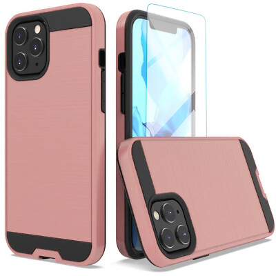 For iPhone XR Case XS Max Phone Cover Shockproof Kickstand+Tempered Glass Screen