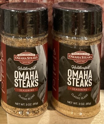 OMAHA STEAKS SEASONING 2 - 3oz SEALED Classic Blend Flavor Seasoning - new