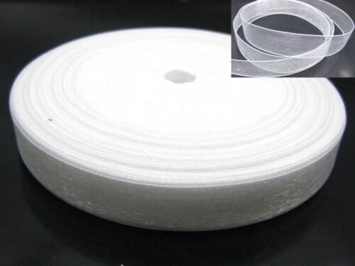 50 Yards 1/2" (12mm) Wedding Crafts Sheer Organza Ribbon Color Choice - Picture 2 of 14