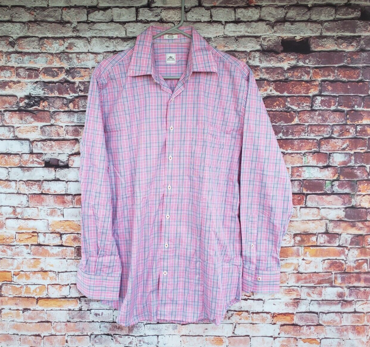 🔥 Peter Millar Pink Button Down Collared Shirt M… - image 1