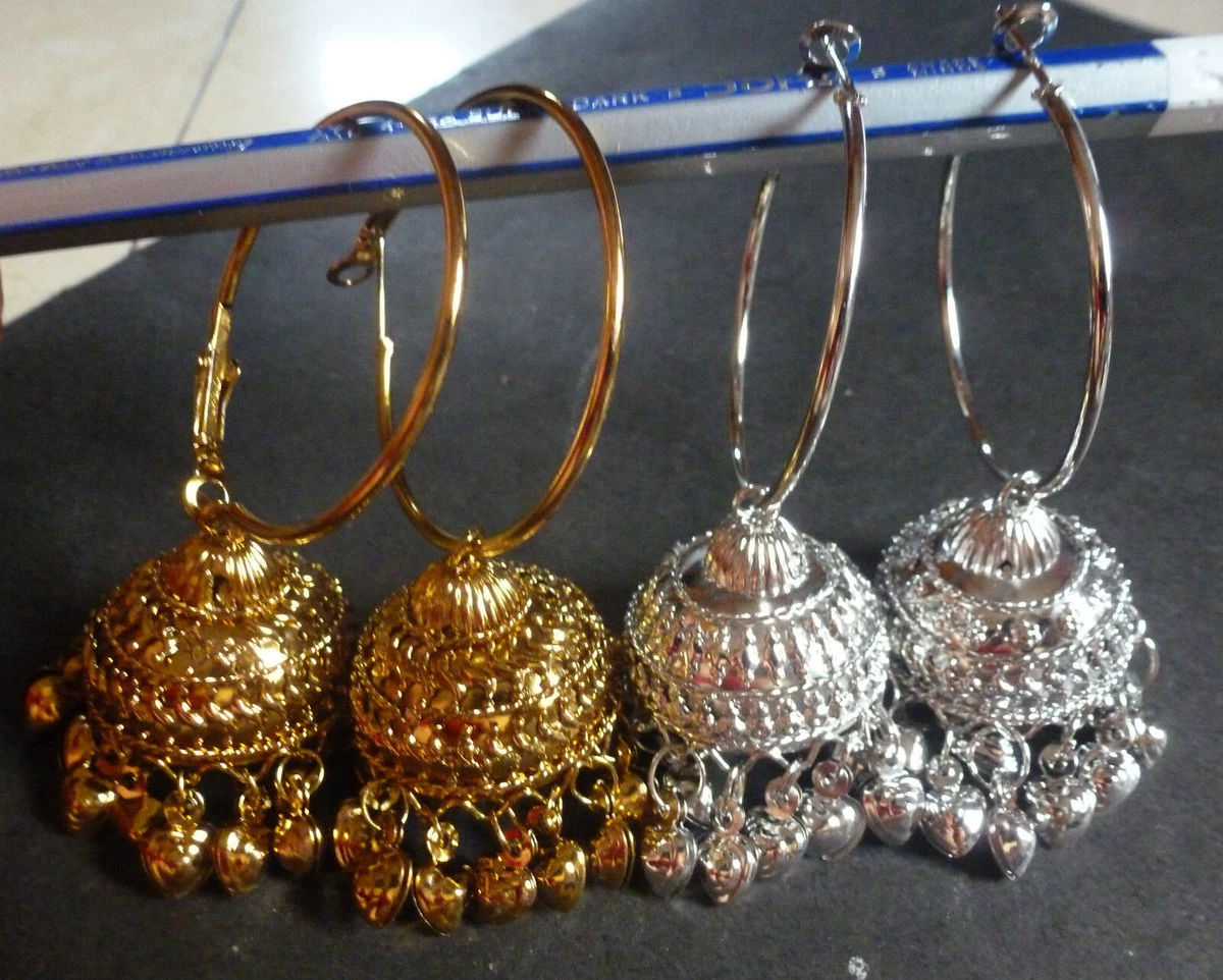 Indian Gold Plated 2 pairs Ring Jhumki Party Fashion Ring Jhumka