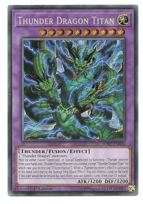 Donnerdrache Titan SOFU-DE036 Secret Rare Yu-Gi-Oh Karte 1. Auflage Neu