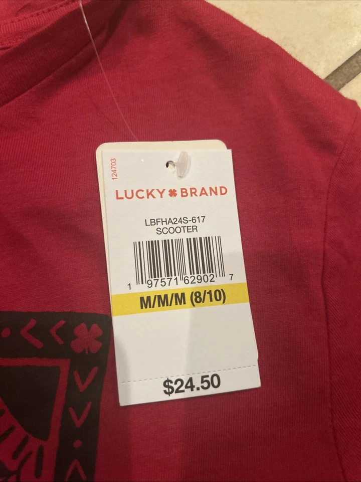 NUEVO CON ETIQUETAS Lucky Brand Mariposa Floral Ir Exterior Camisa Manga Corta Niñas M 8/10 Foto 3 de 3