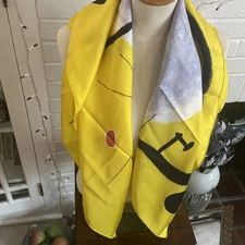 Joan Miro Silk Scarf France “ L’or de l’azur “ abstract square scarf  90 X 90