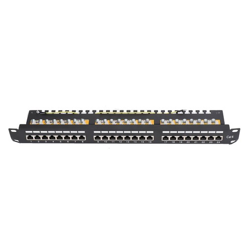 24 Port Cat6 Shielded Patch Panel RJ45 Network Patch Panel Coupler Patch Panel - Photo 9/12