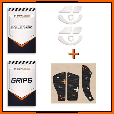 FeetGlide PTFE Mouse Skates & Grip Tape Bundle for Razer Naga V2 Pro