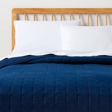 King Microfiber Quilt Navy Blue - Room Essentials