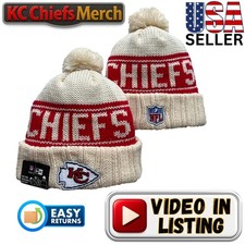 Kansas City Chiefs Beanie Stocking Cap, Cream...