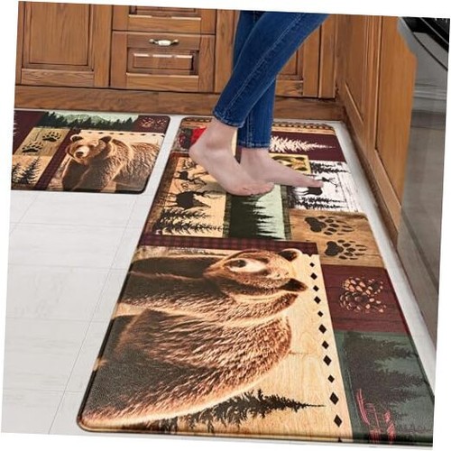 Kitchen Rugs Set of 2 Farmhouse Kitchen Mats for Floor Anti Fatigue Mats for - Picture 1 of 8