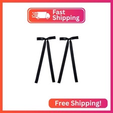 2PCS Silky Satin Hair Bows Hair Clip Ribbon Accessories Ponytail Holder Hair Bow