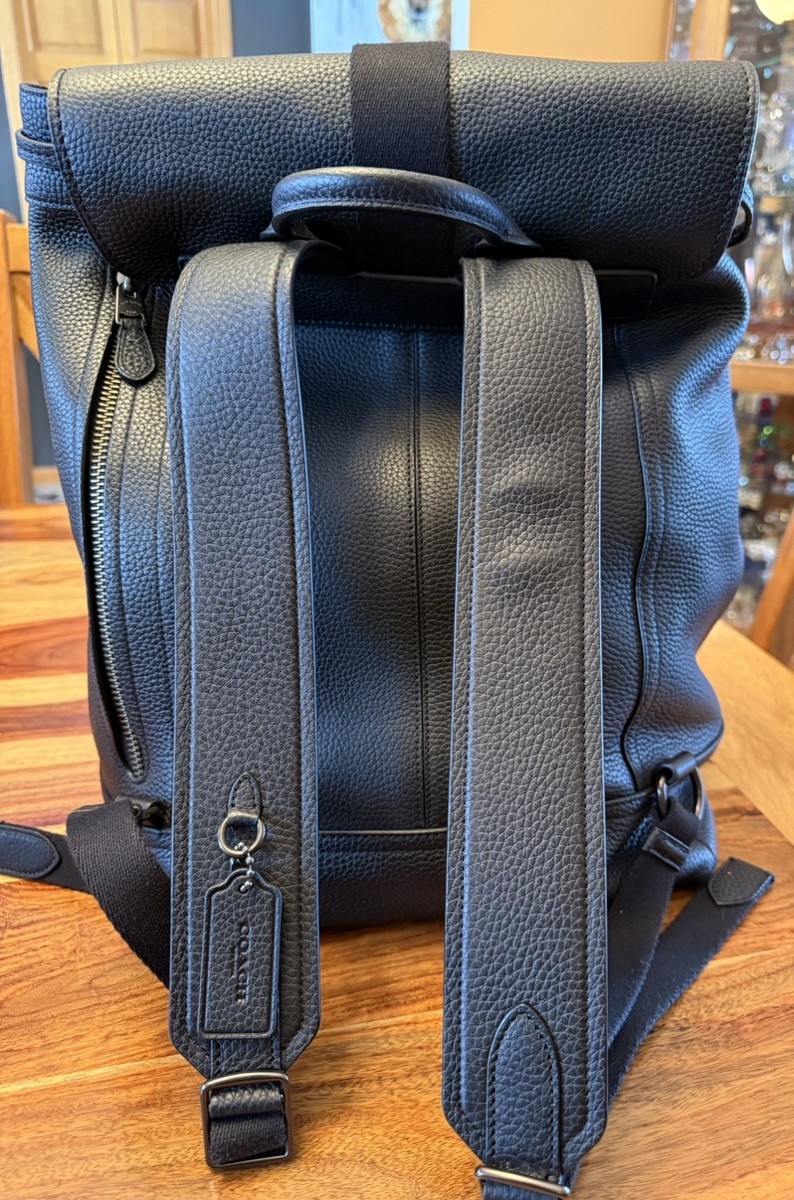 COACH Bleecker Backpack Pebbled Leather Black 29523 | eBay