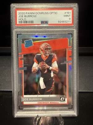 2020 Panini Donruss Optic Football Rated Rookie Joe Burrow Holo Prizm PSA 9
