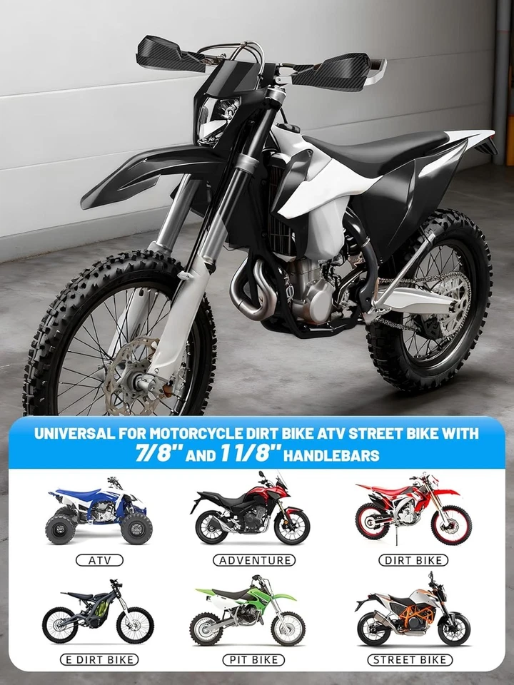 High Impact Universal Handguards for Dirt Bikes & ATVs – Carbon Fiber Aesthetics - Изображение 4 из 4