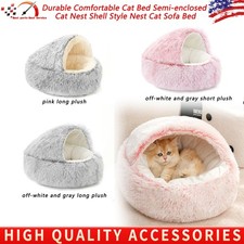 Soft Plush Cat Bed Winter Warm Semi-Enclosed Nest Pet Sleeping Bag Supplies