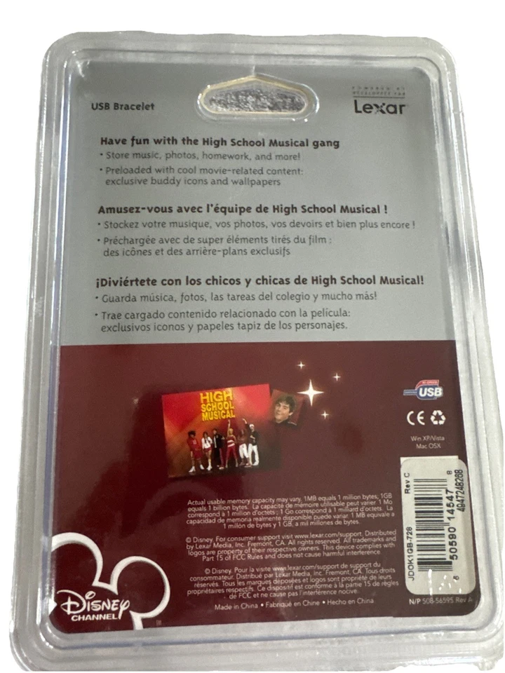 Disney My Style High School Musical 1GB USB Bracelet Preloaded Content New J17 - Image 2 of 4