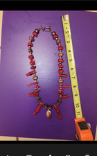 Coral And Copper Hand Crafted Necklace