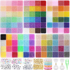 61000Pcs 2Mm Seed Beads for Jewelry Making, 5 Types 120 Colors