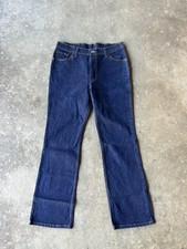 Vintage Levis 517 Dark Wash Denim Jeans 34x32 80s 90s Red Tab Flare Bootcut