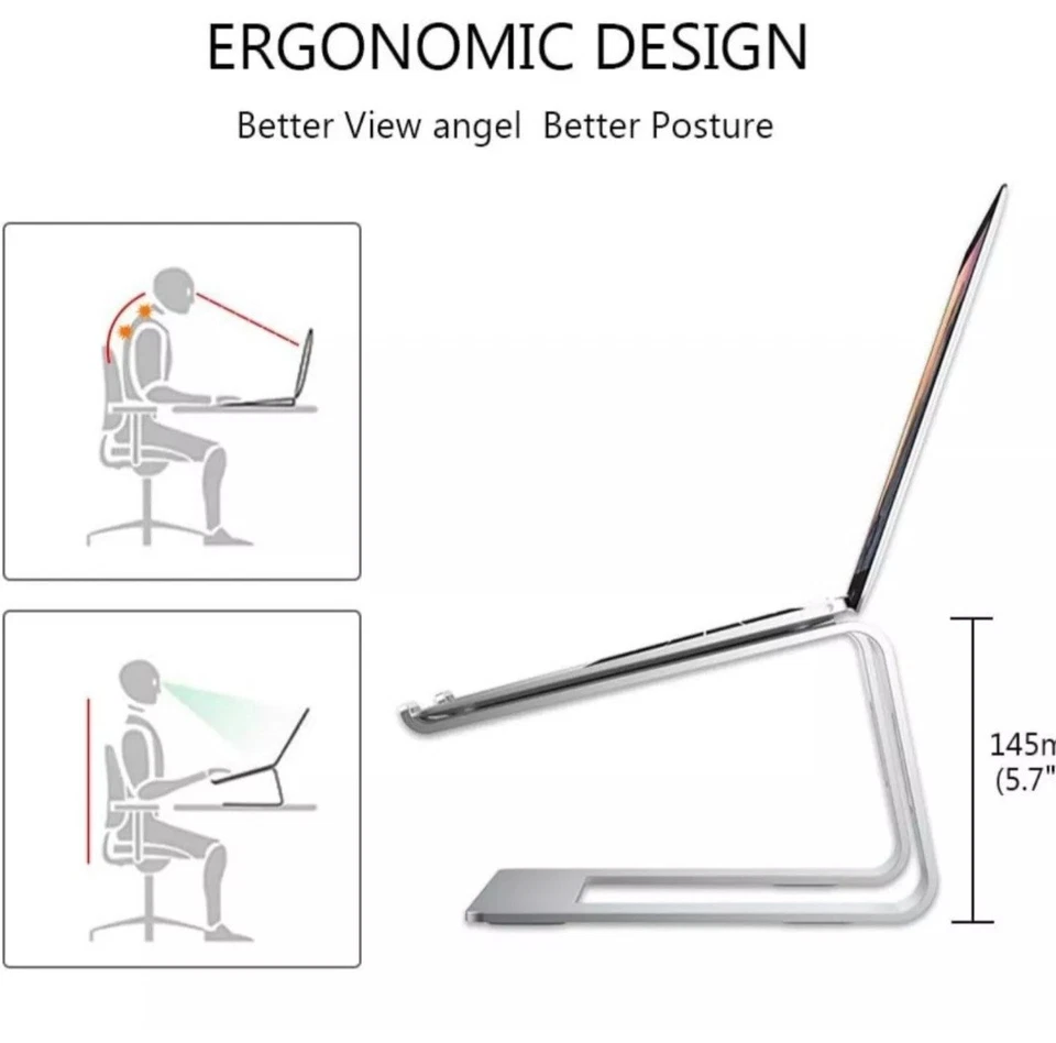 Laptop Stand for Desk Computer Stand for Laptop Laptop Riser Laptop Stand Grey - Image 4 of 4