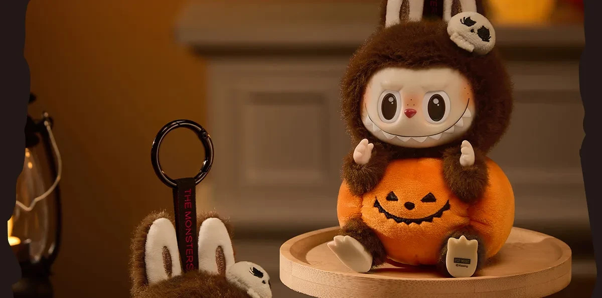 POPMART Labubu Happy Halloween Party Sitting Pumpkin Vinyl Plush