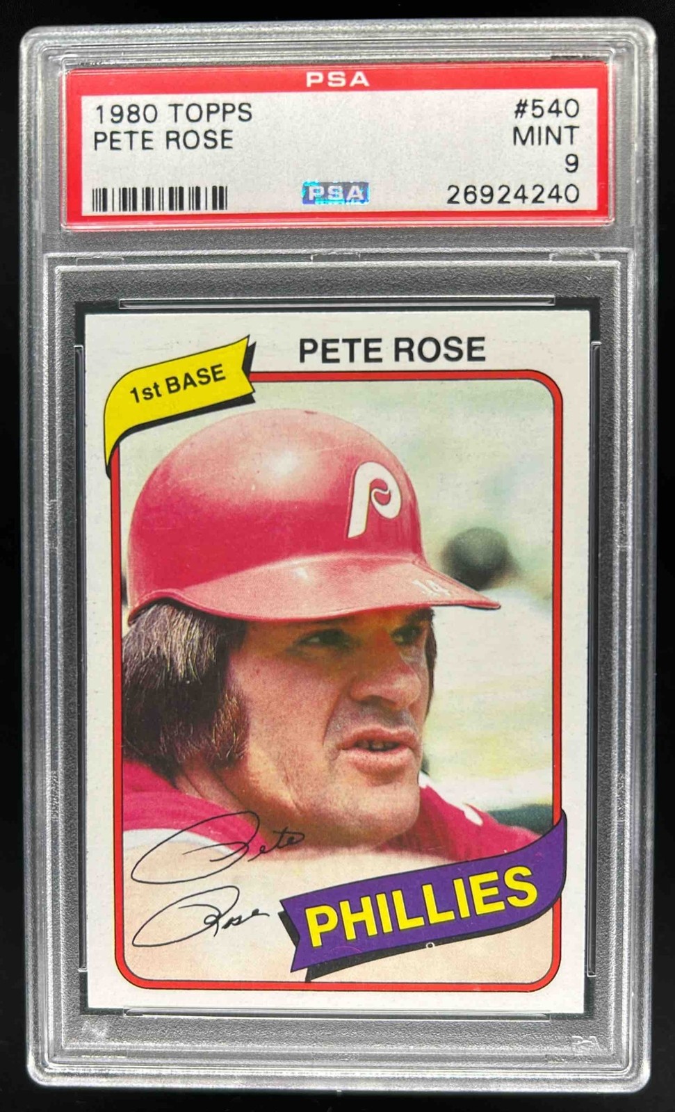 1980 Topps Pete Rose #540 Phillies PSA 9