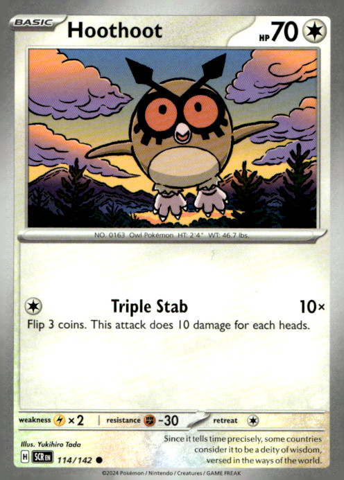 Hoothoot Common SV07: Stellar Crown 114/142 NM