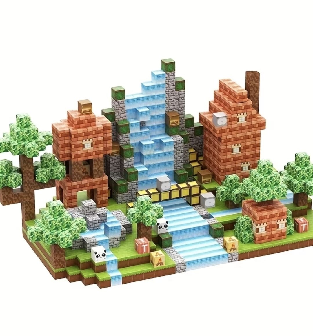 Set 100 PZ Cubi Magnetici in 3D da Costruzione per Bambini Giocattoli Sensoriali