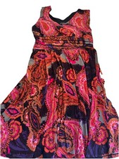 Vintage Fashion Bug dress Colorful Paisley  XL Y2K Pintuck Back flowy whimsygoth
