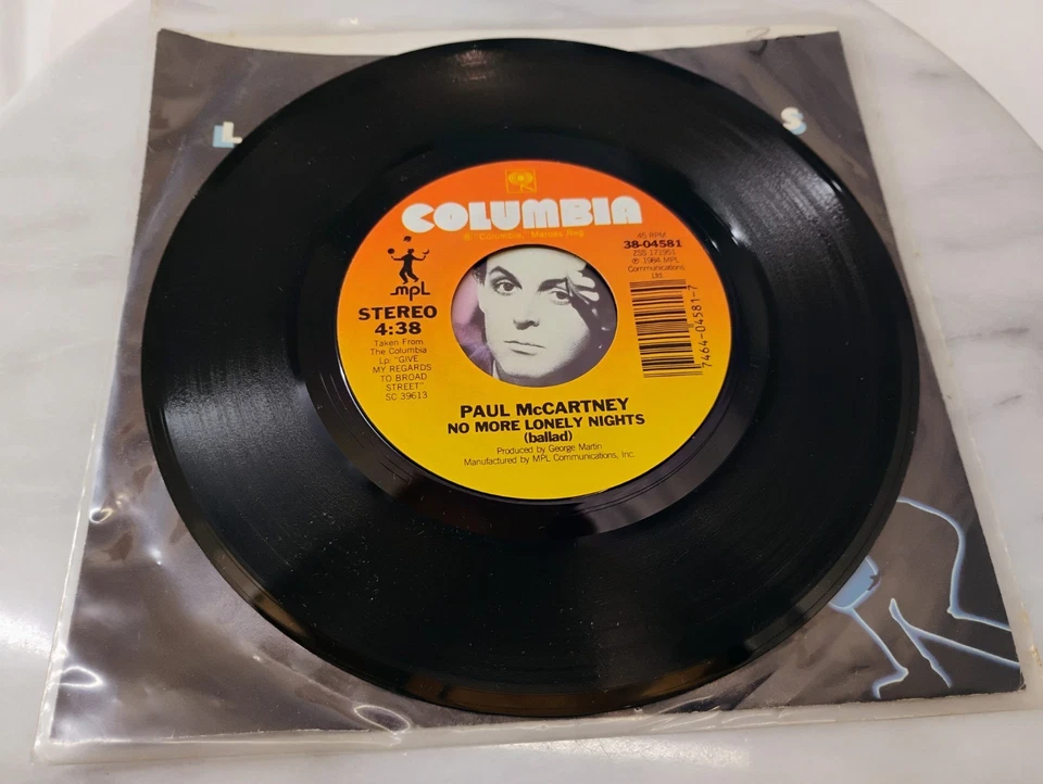 PAUL McCARTNEY - No More Lonely Nights - VG++ 1984 Columbia Pop/Rock Vinyl 45 7" - Image 3 of 4