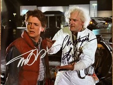 Michael J. Fox + Christopher Lloyd Signed 8x10 Autographed Photo + COA