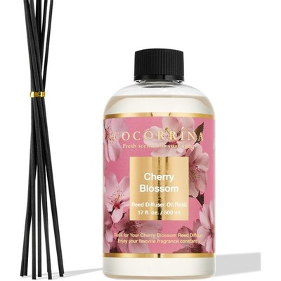 Duftdiffusor Nachfüller 500ml | 8 Duftstäbchen inklusive | Cherry Blossom Duft