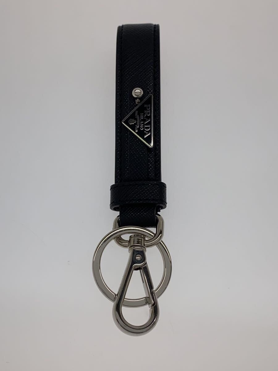 PRADA Men's Leather Keychain, Black, Solid Color, 2PP68T 053 F0002 thumbnail 2