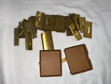 Vintage CH Hanson Brass Interlocking Stencil Set, Letters, 46 Pieces, 1"