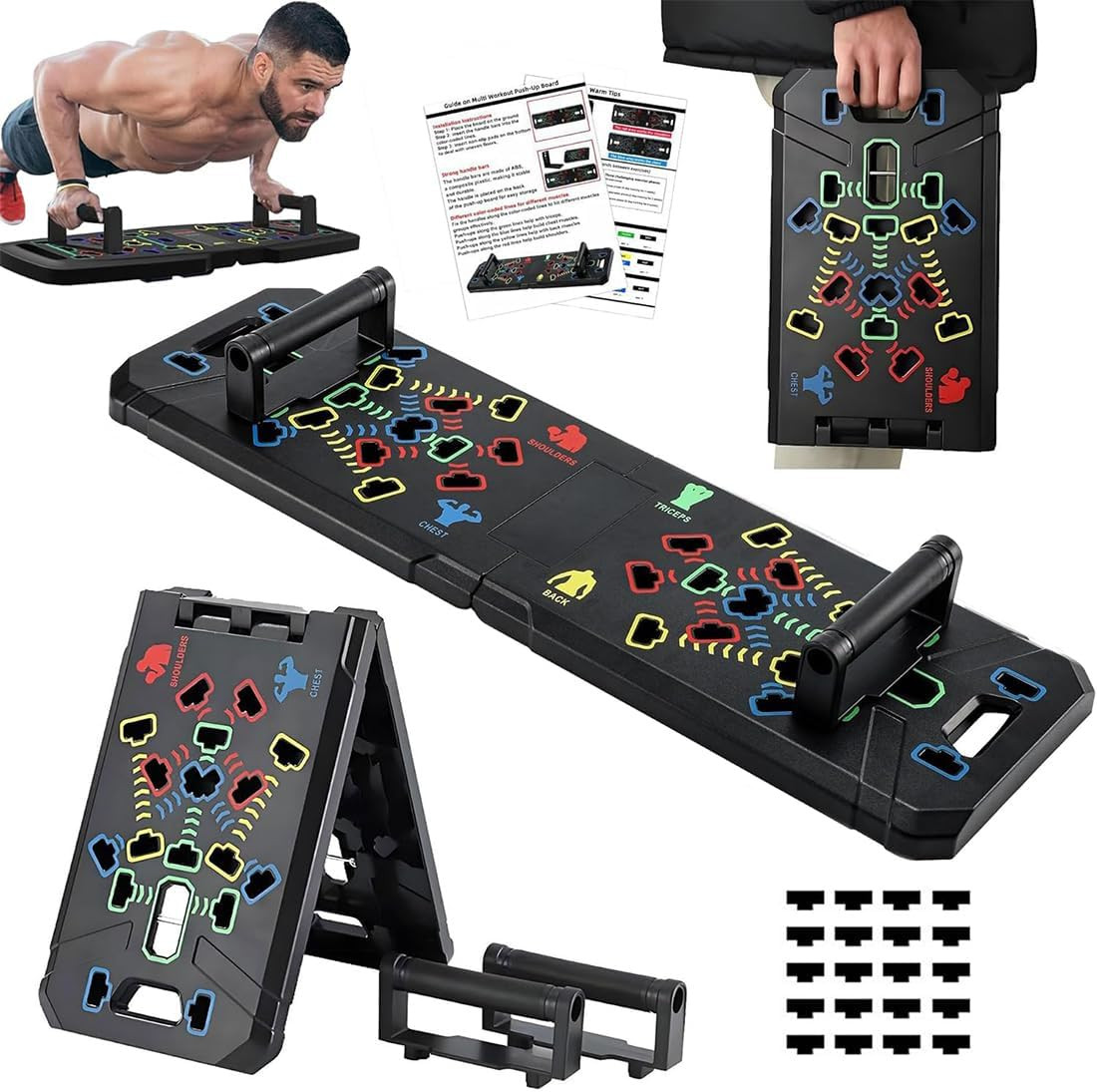 Solid Push up Board,Home Gym,16 in 1 Home Workout Equipment Multi-Functional