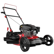 21 inches 144cc 2-in-1 Walk-Behind , Side Discharge Push Lawn Mower, Steel Deck