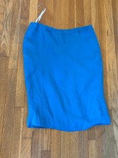 Vintage Blue Silk Skirt Midi Women s Size 6 Made in China
