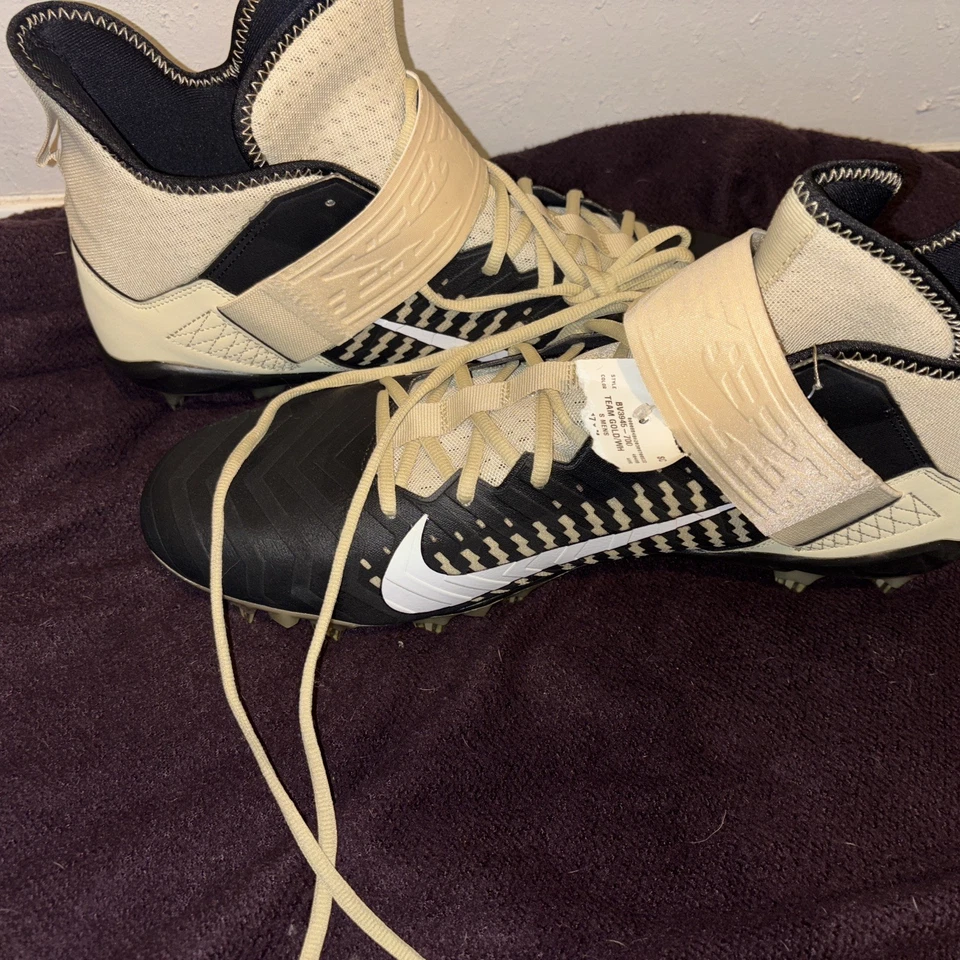 Nike Mens 17 Alpha Menace Pro 2 MID Football Cleats BV3945-102 White/Navy Blue - Image 4 of 4