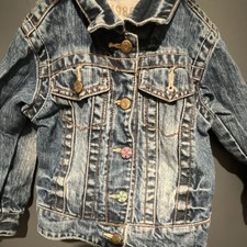 The Children's Place 1989 PLACE Girls Denim Jacket Blue 3T Button Pockets