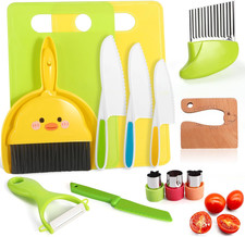 14PC Montessori Toy Safe Kitchen Knife Set for Toddler, Kids Knife Set for Real