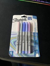 Sharpie Permanent Markers Pack Of 5 Ultra Fine Point Mystic Gem Colors